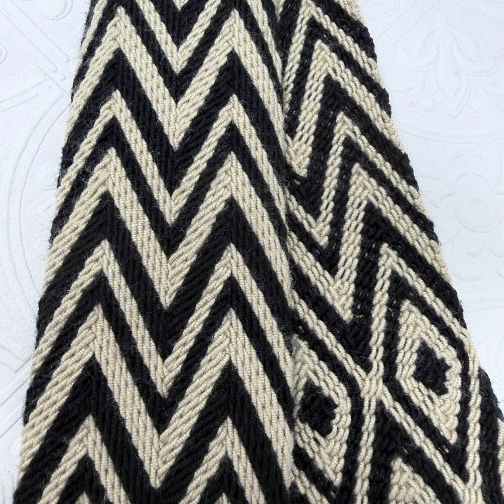 Salt Black Brown Chevron Gold Hardware Woven Bag Strap 41" - Picture 3 of 5